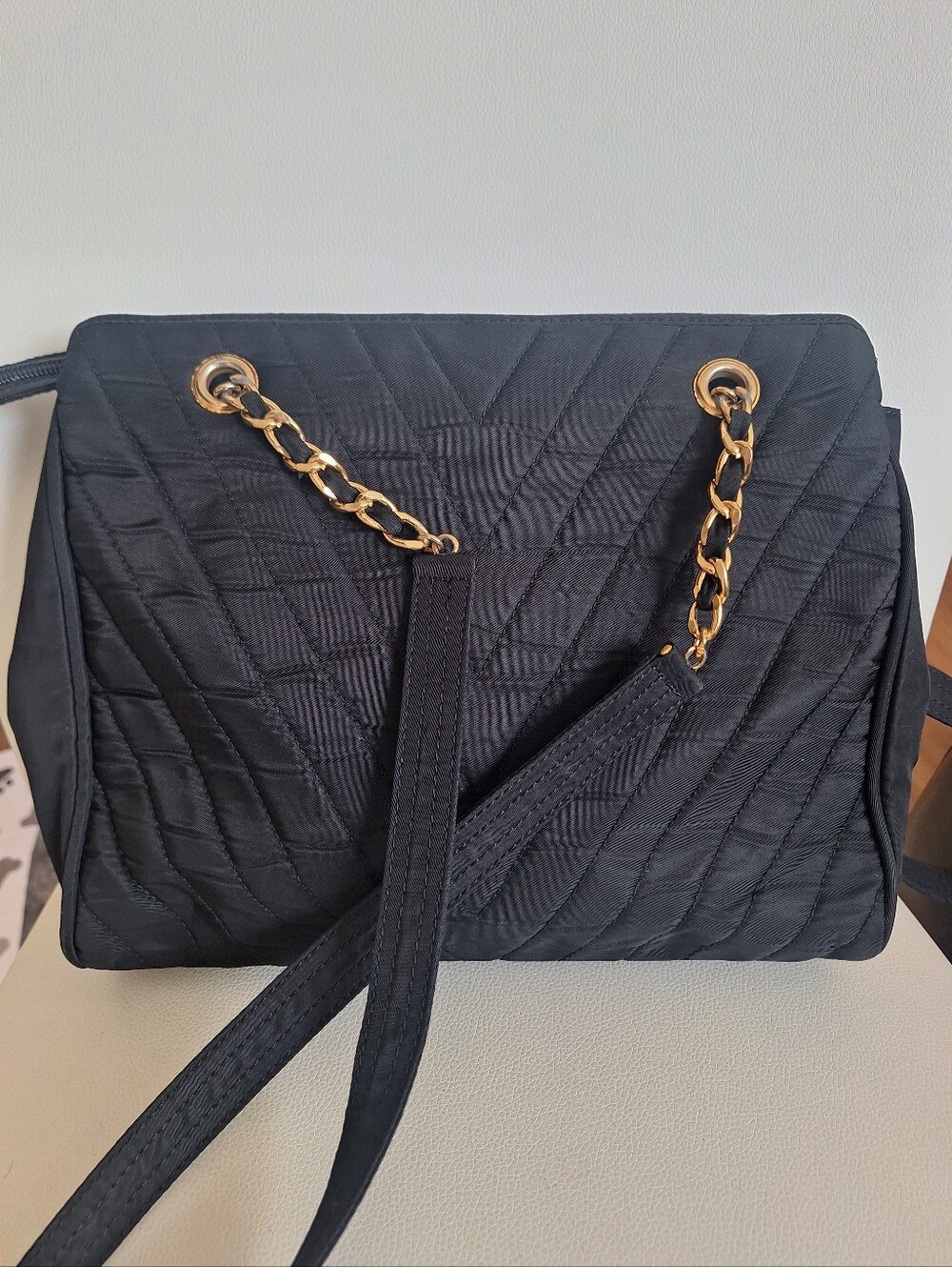 Valentino Garavani Black Nylon Quilted Shoulder Bag EUC - Picture 3 of 6